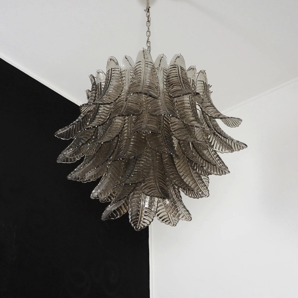Murano Smoked Ferns Glass Chandelier