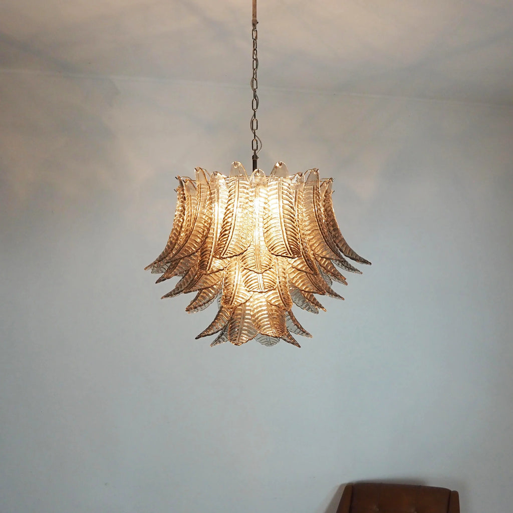 Murano Smoked Ferns Glass Chandelier