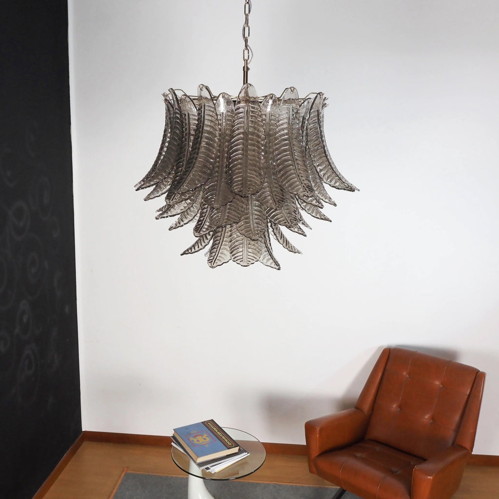 Murano Smoked Ferns Glass Chandelier