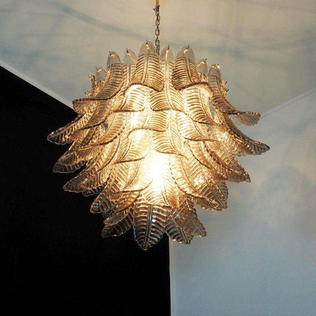 Murano Smoked Ferns Glass Chandelier