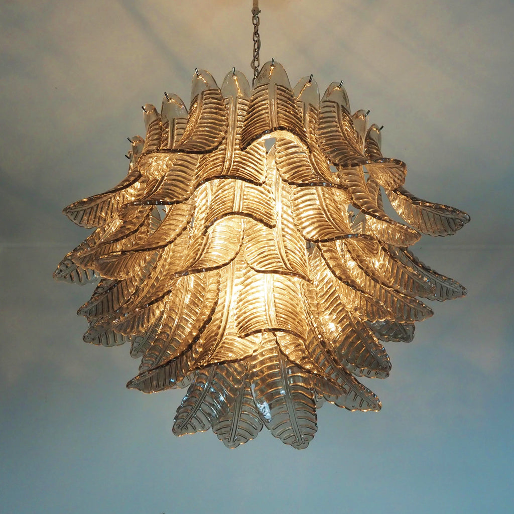 Murano Smoked Ferns Glass Chandelier