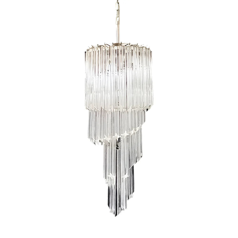 Murano Spiral Prisms Transparent Chandelier