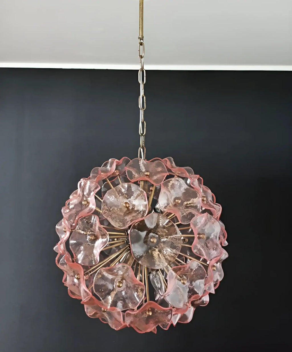 Murano Sputnik Poppy Pink Chandelier