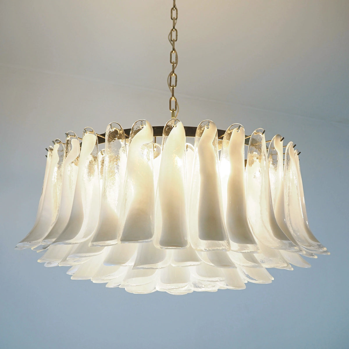 Murano Transparent Glass Petal Chandelier