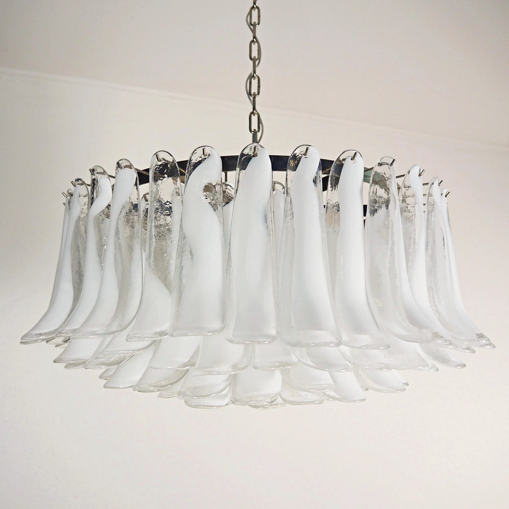 Murano Transparent Glass Petal Chandelier