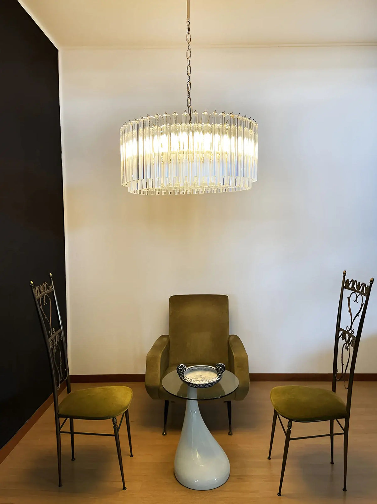 Murano Round Prisms Transparent Chandelier