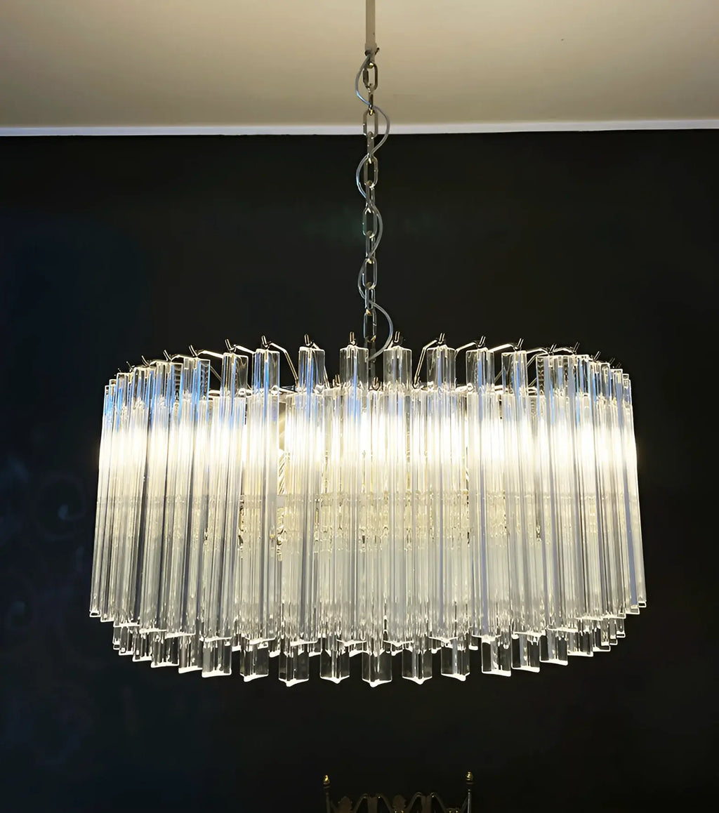 Murano Round Prisms Transparent Chandelier
