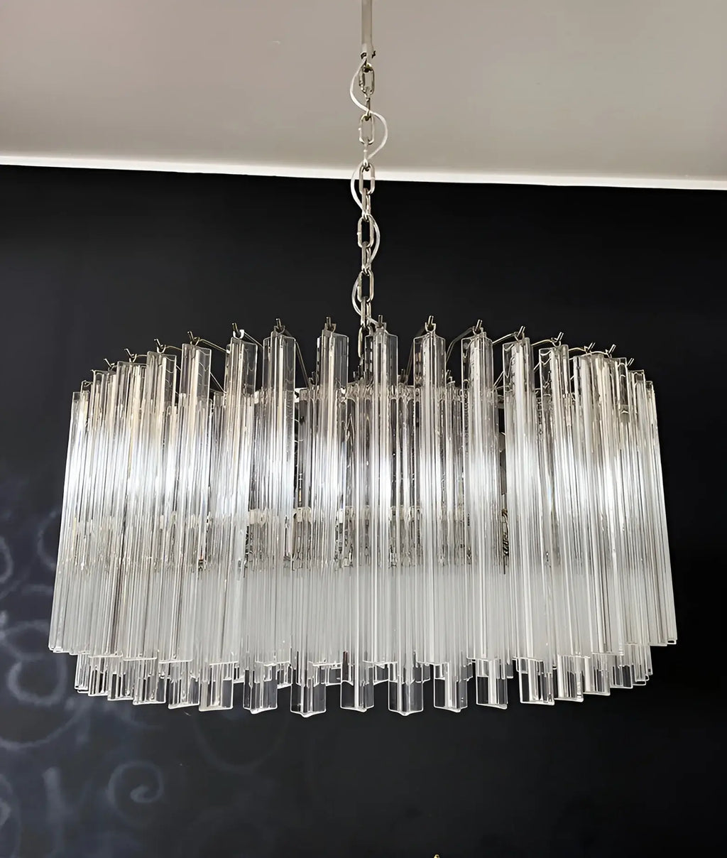 Murano Round Prisms Transparent Chandelier