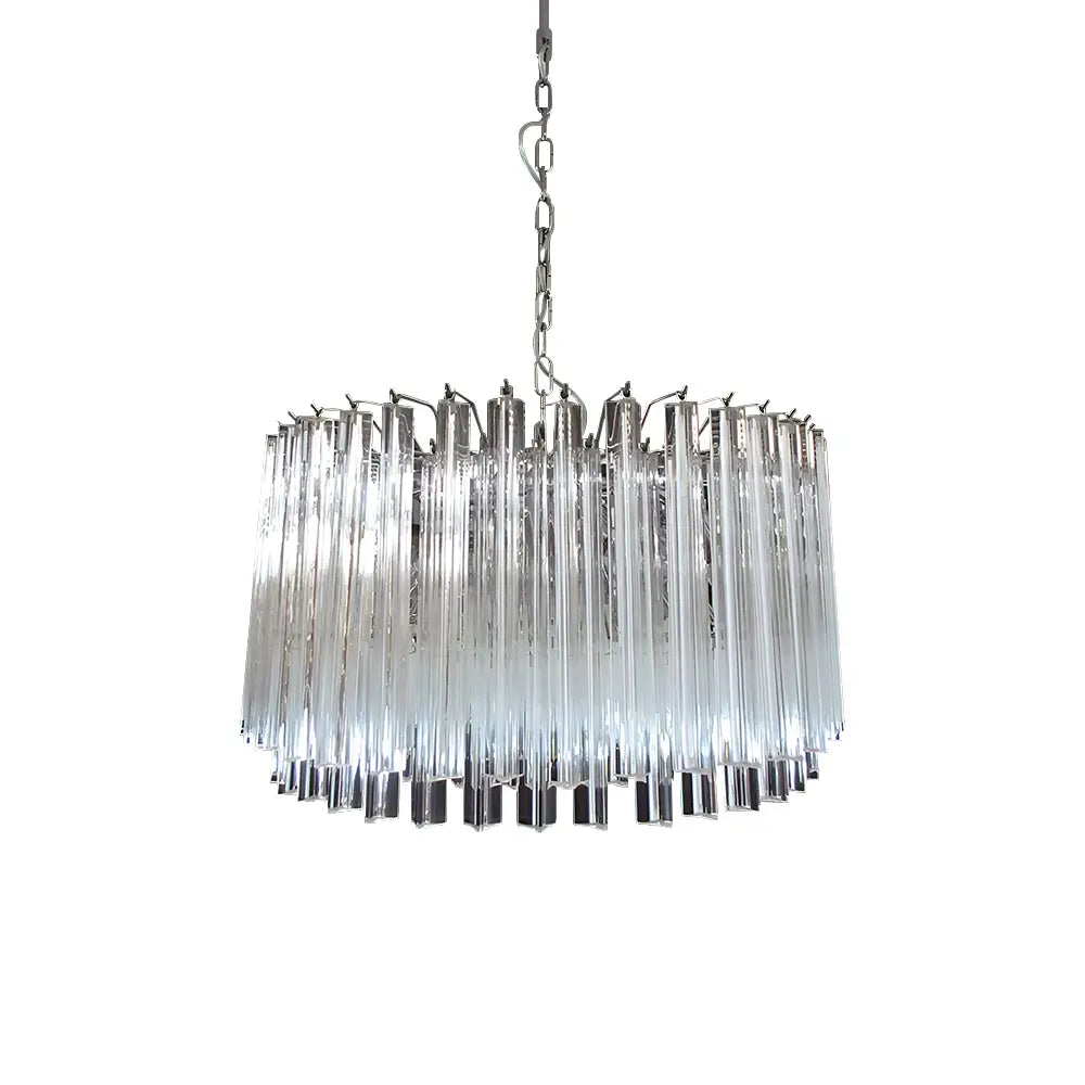 Murano Round Prisms Transparent Chandelier