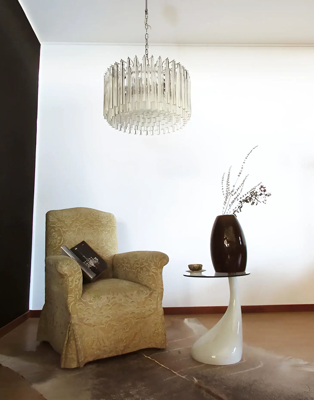 Murano Round Prisms Transparent Chandelier