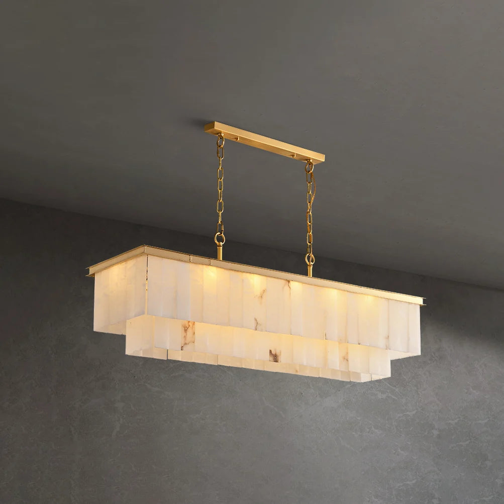Natural Alabaster Dining Room Chandelier