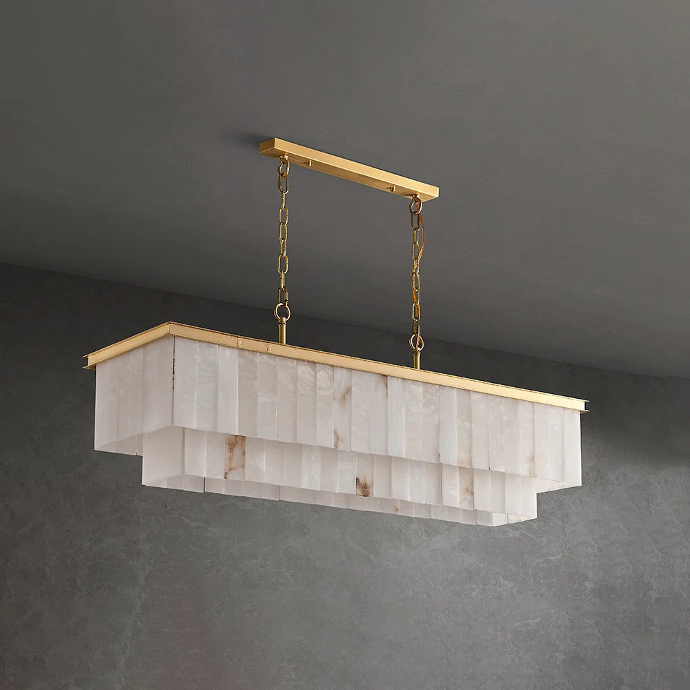 Natural Alabaster Dining Room Chandelier