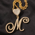mens gold chain love button head floral necklace