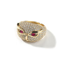 Hip-hop creative owl zircon-encrusted ring