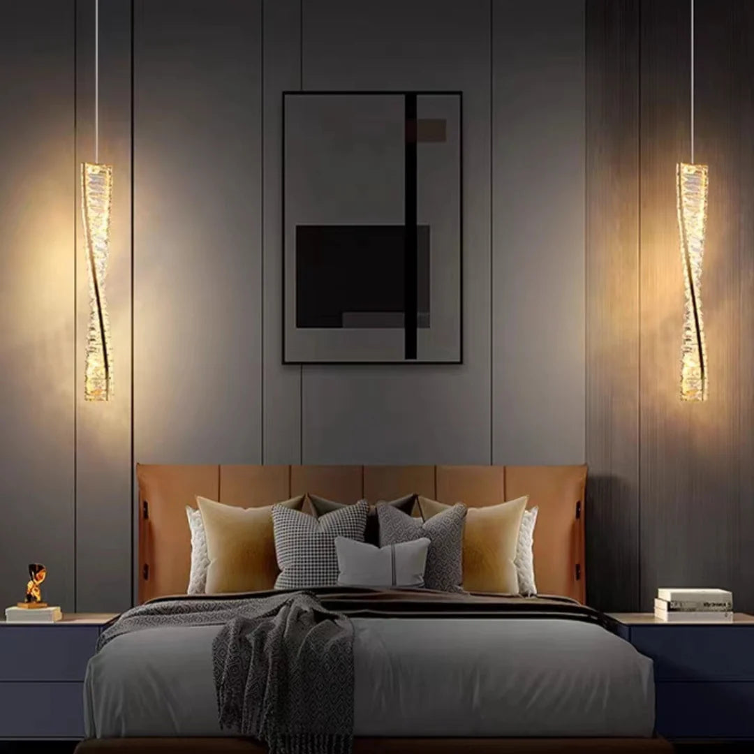 Linear Luxury Spiral Crystal Chandelier