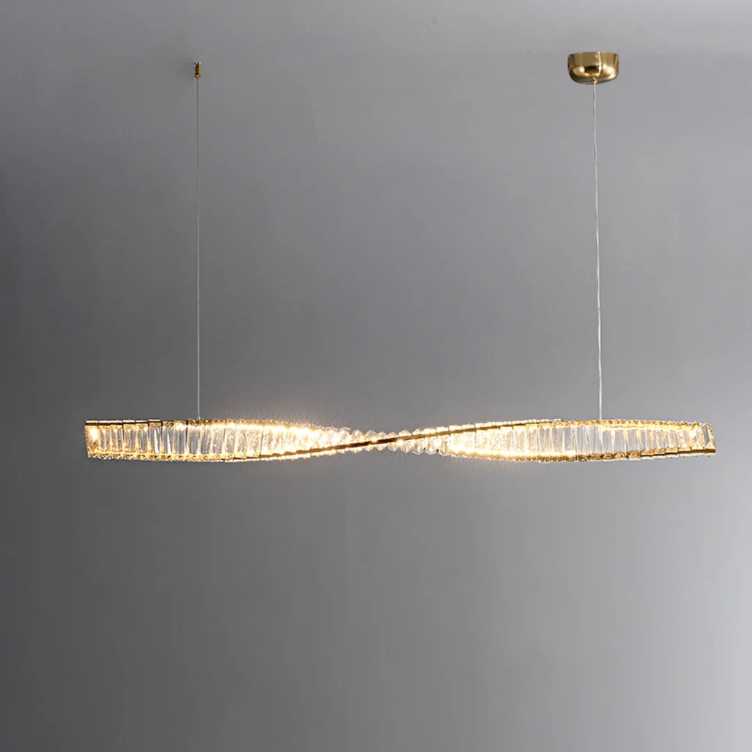 Linear Luxury Spiral Crystal Chandelier