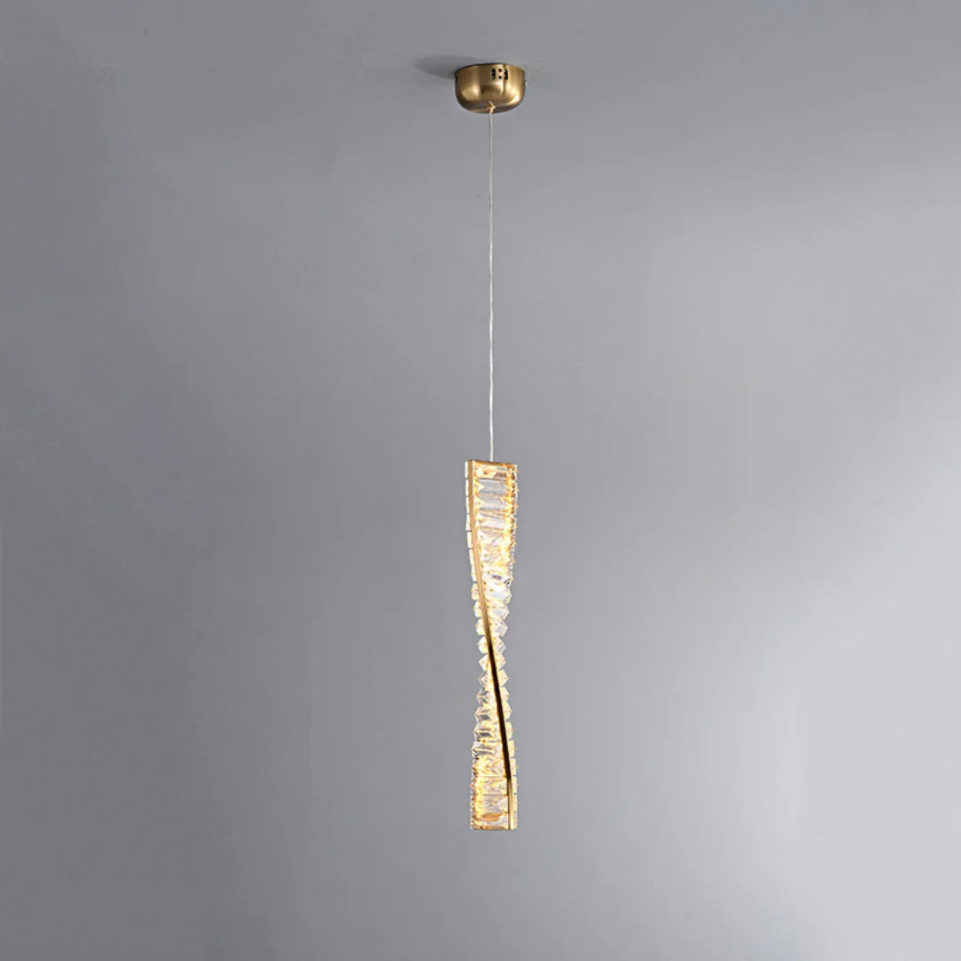 Linear Luxury Spiral Crystal Chandelier