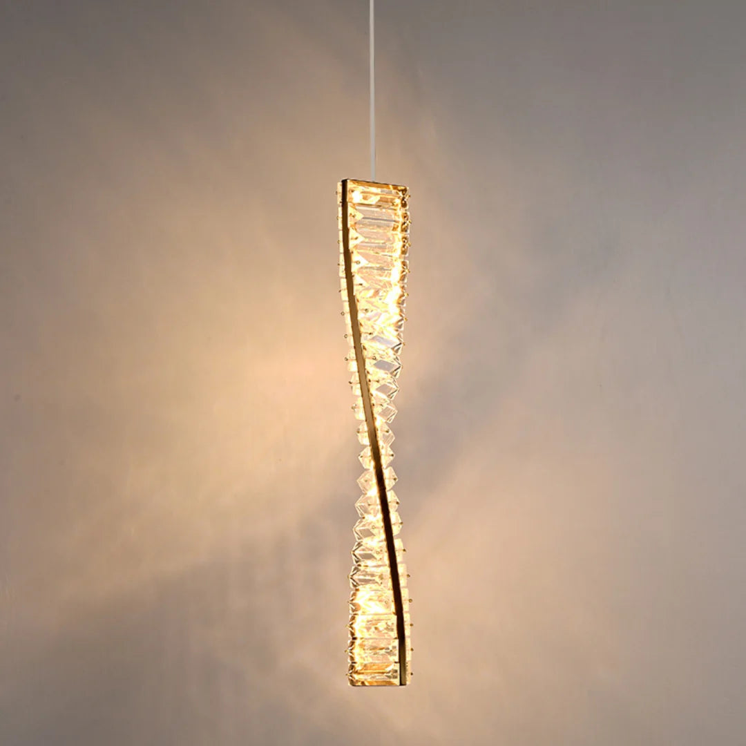 Linear Luxury Spiral Crystal Chandelier
