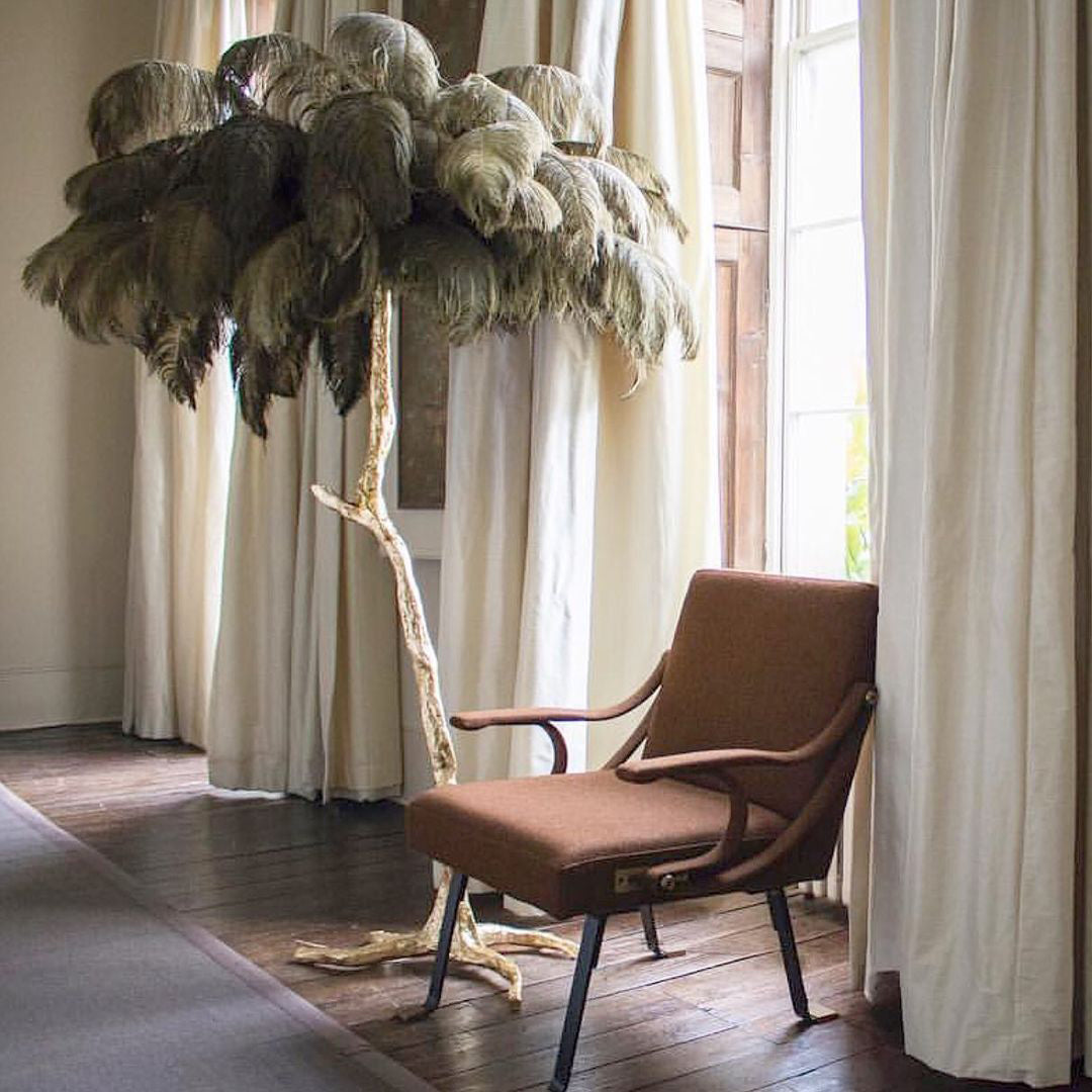 Ostrich Feather Floor Lamp
