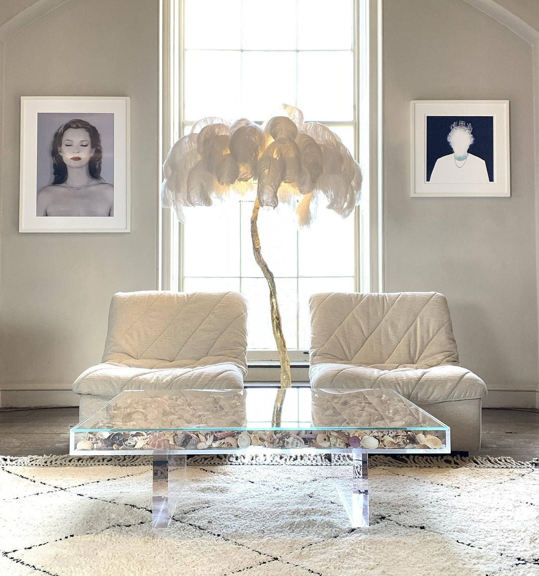 Ostrich Feather Floor Lamp