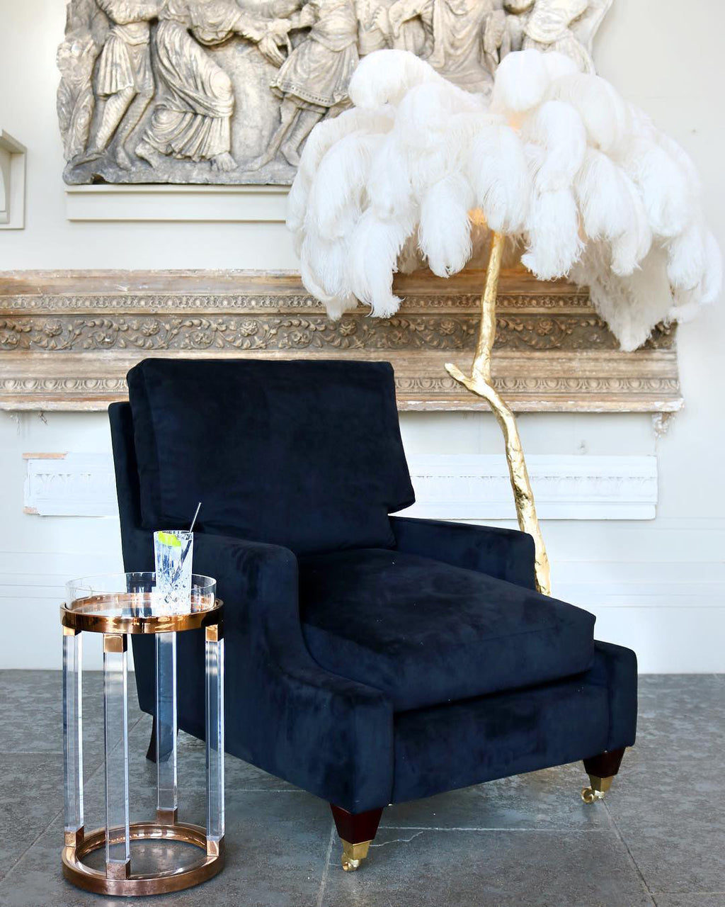 Ostrich Feather Floor Lamp