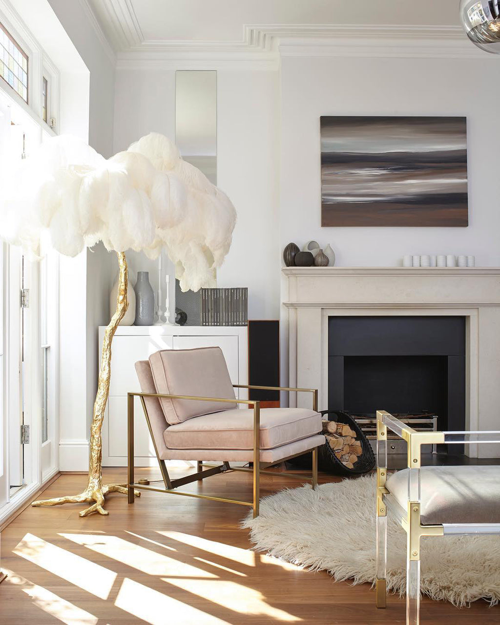 Ostrich Feather Floor Lamp
