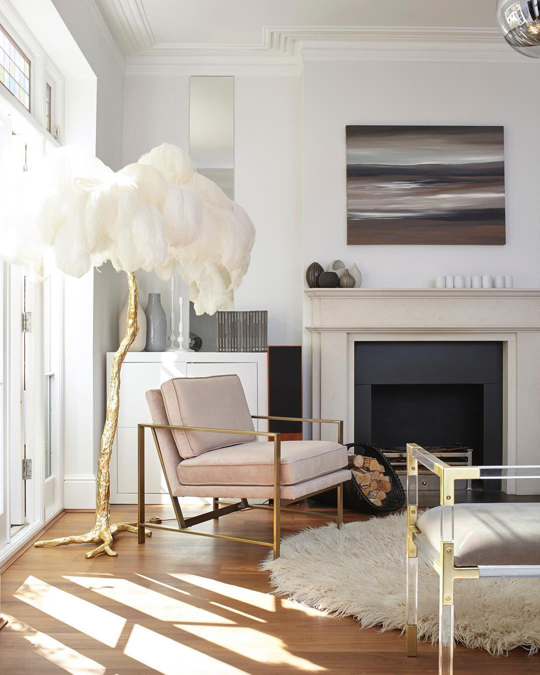 Ostrich Feather Floor Lamp