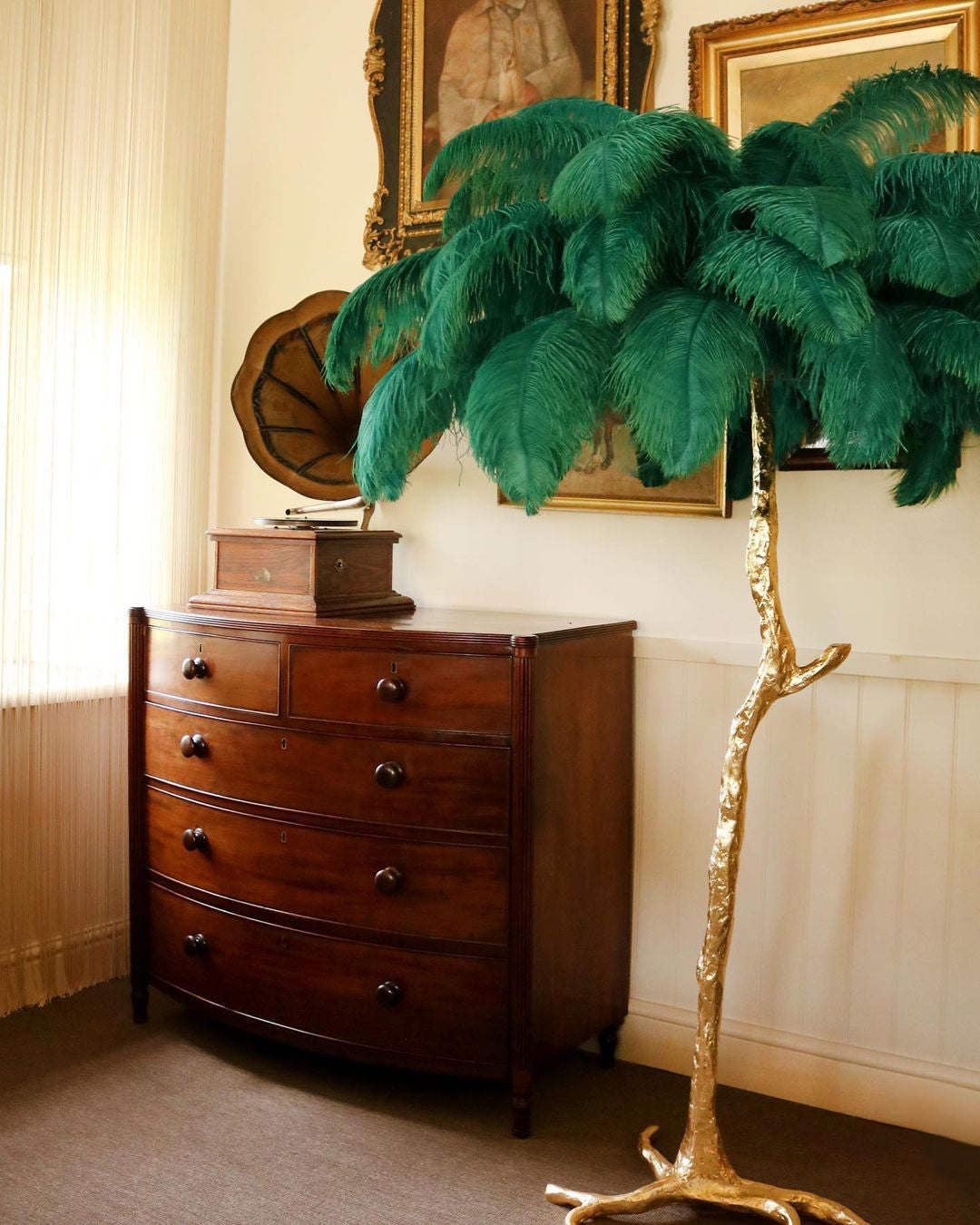 Ostrich Feather Floor Lamp