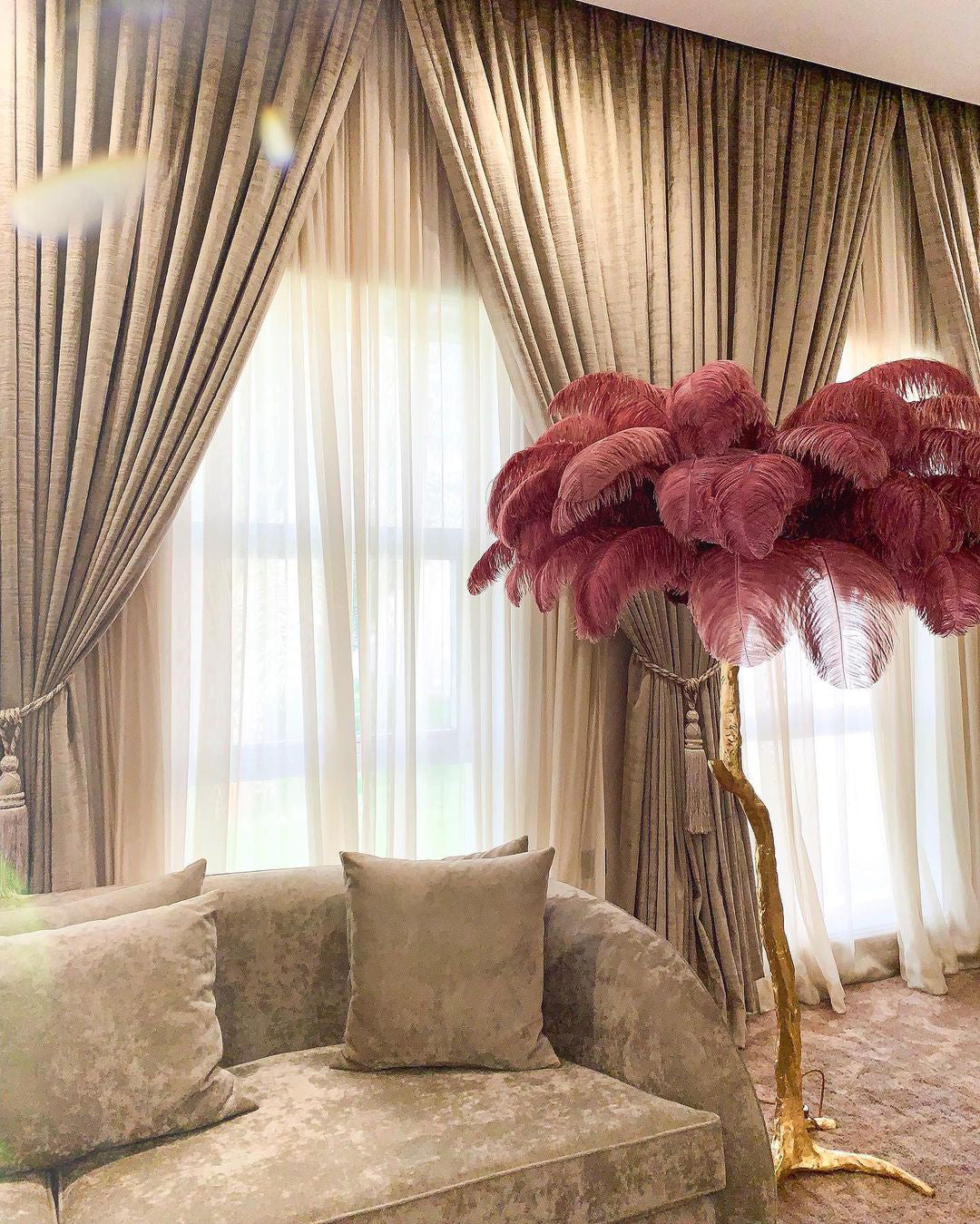 Ostrich Feather Floor Lamp