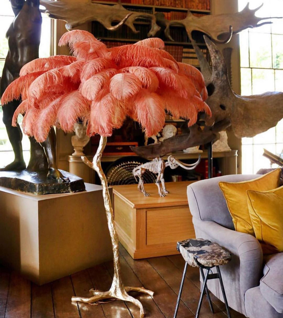 Ostrich Feather Floor Lamp