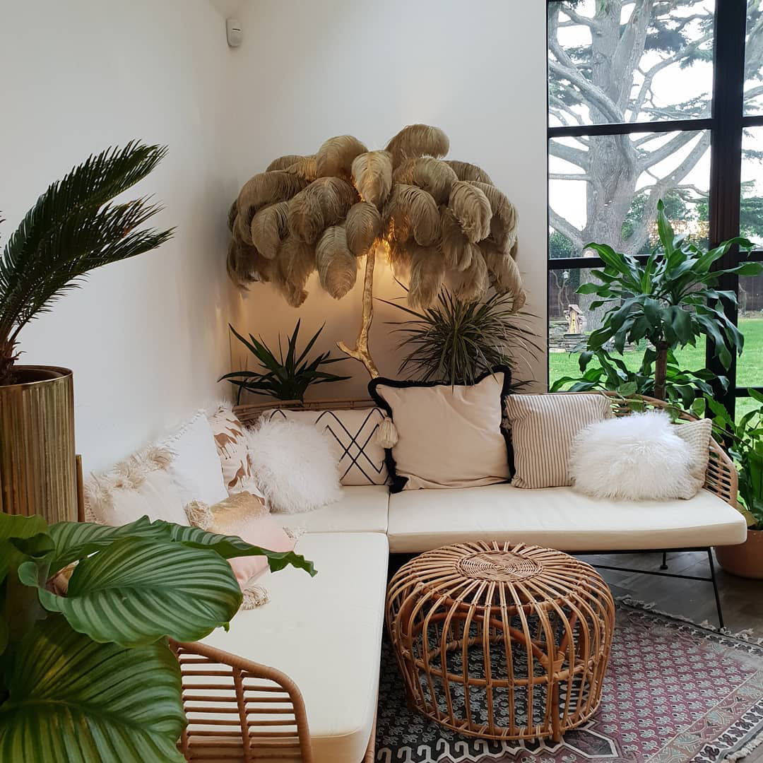 Ostrich Feather Floor Lamp