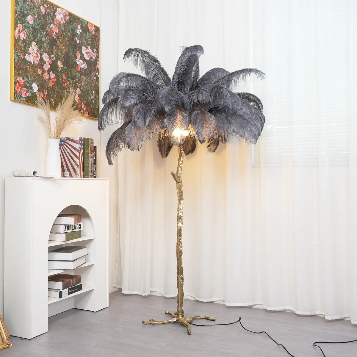 Ostrich Feather Floor Lamp