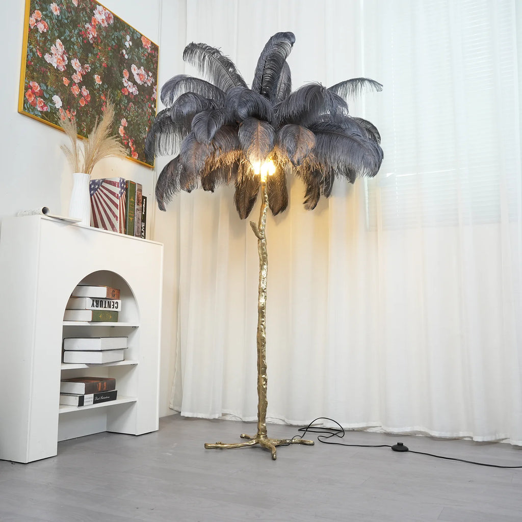 Ostrich Feather Floor Lamp