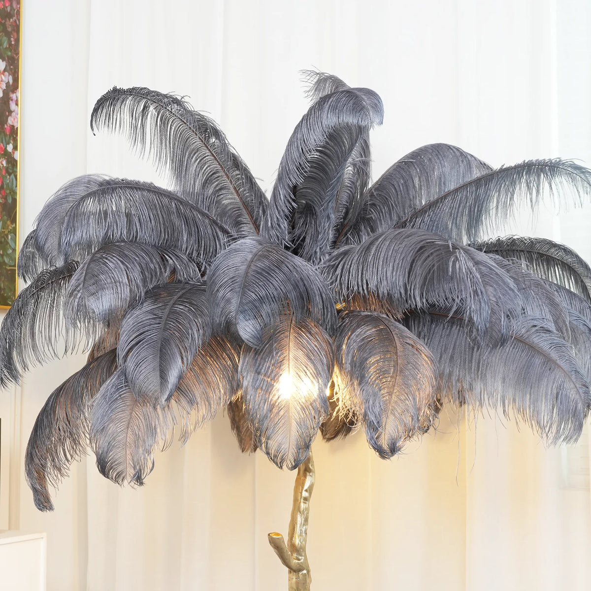 Ostrich Feather Floor Lamp