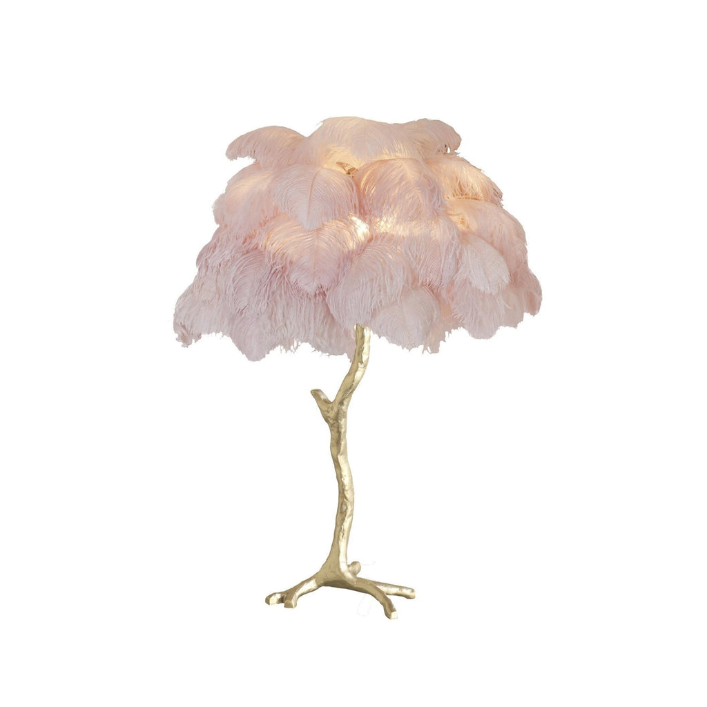 Ostrich Feather Table Lamp