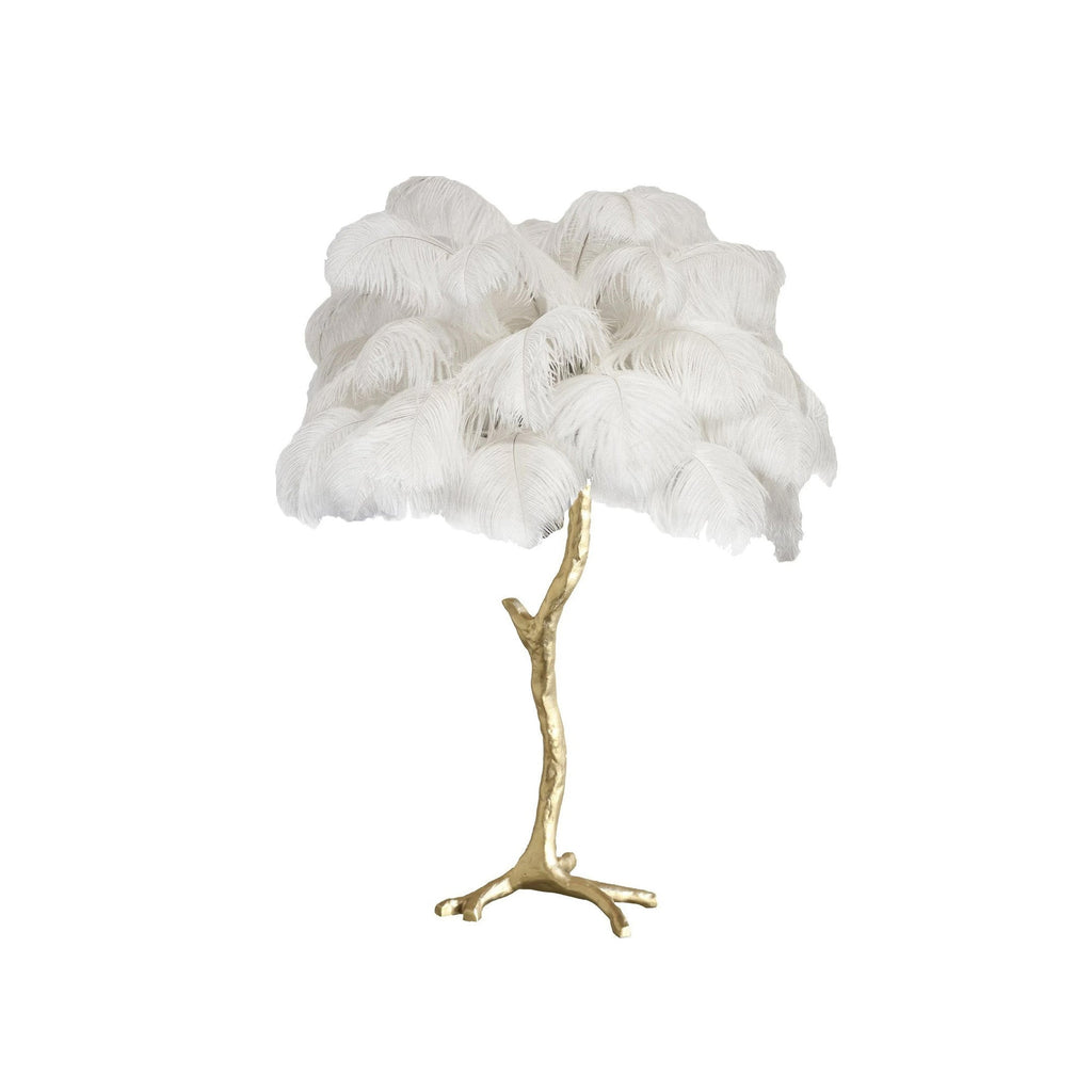 Ostrich Feather Table Lamp