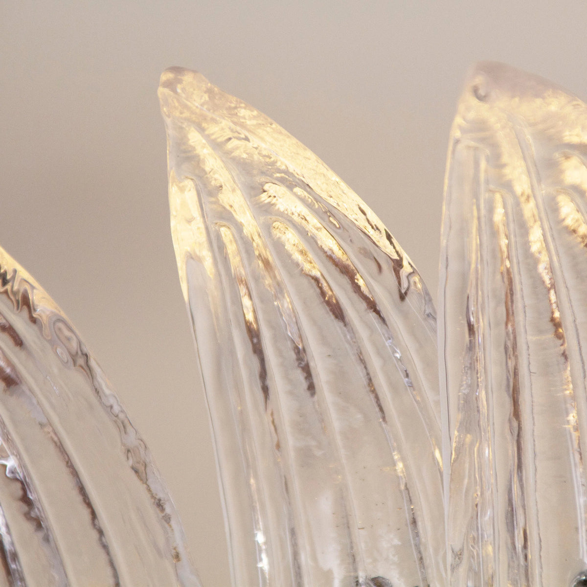 Palm Leaves Transparent Glass Chandelier