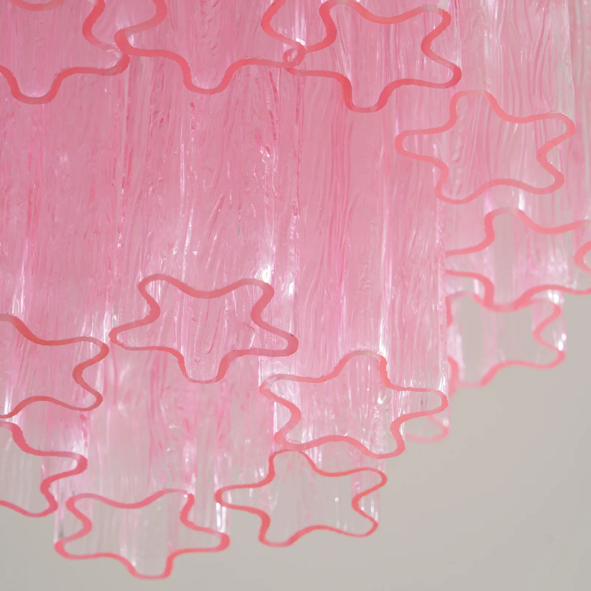Pink Glass Tubes Murano Ceiling Lamp