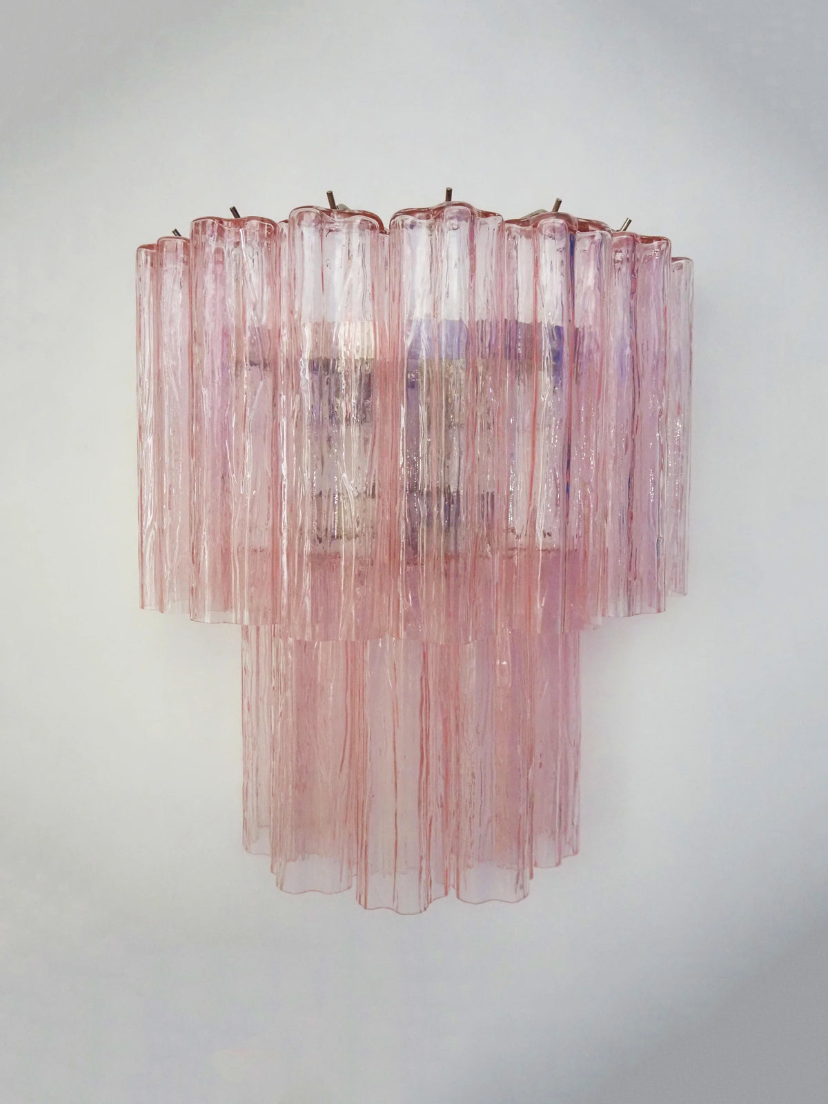 Star Shaped Murano Pink Glass Wall Lamp