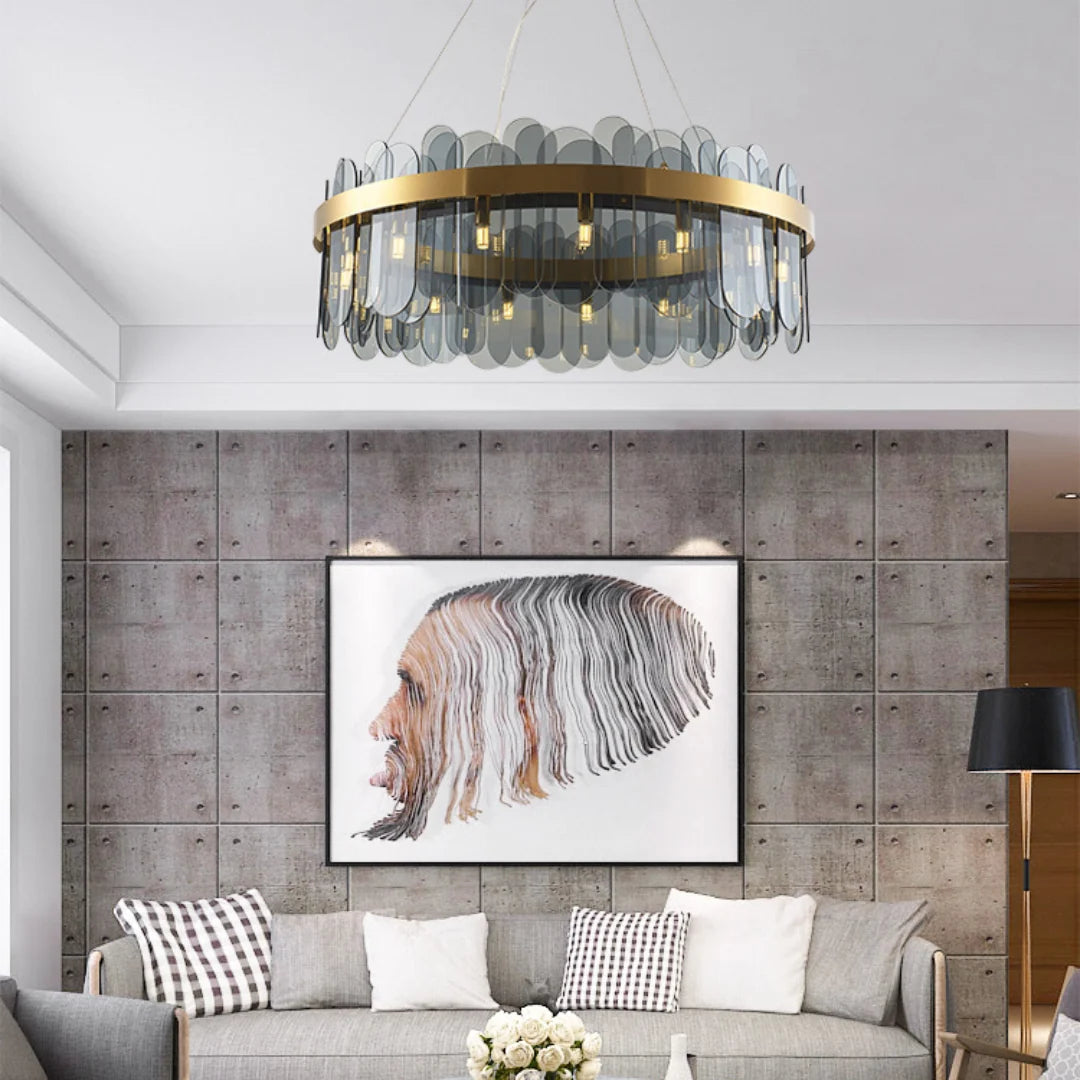 Preben Postmodern Glass Chandelier