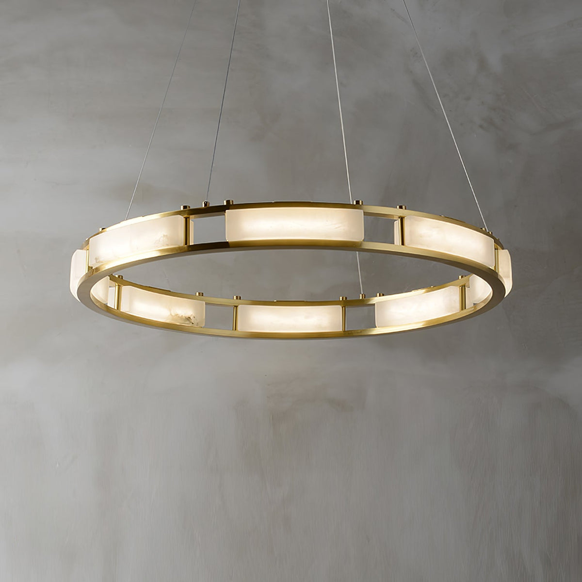 Round Qatar Alabaster Chandelier