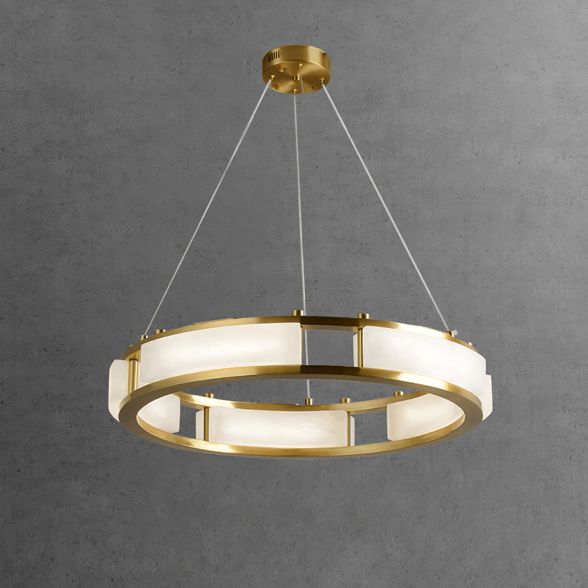 Round Qatar Alabaster Chandelier