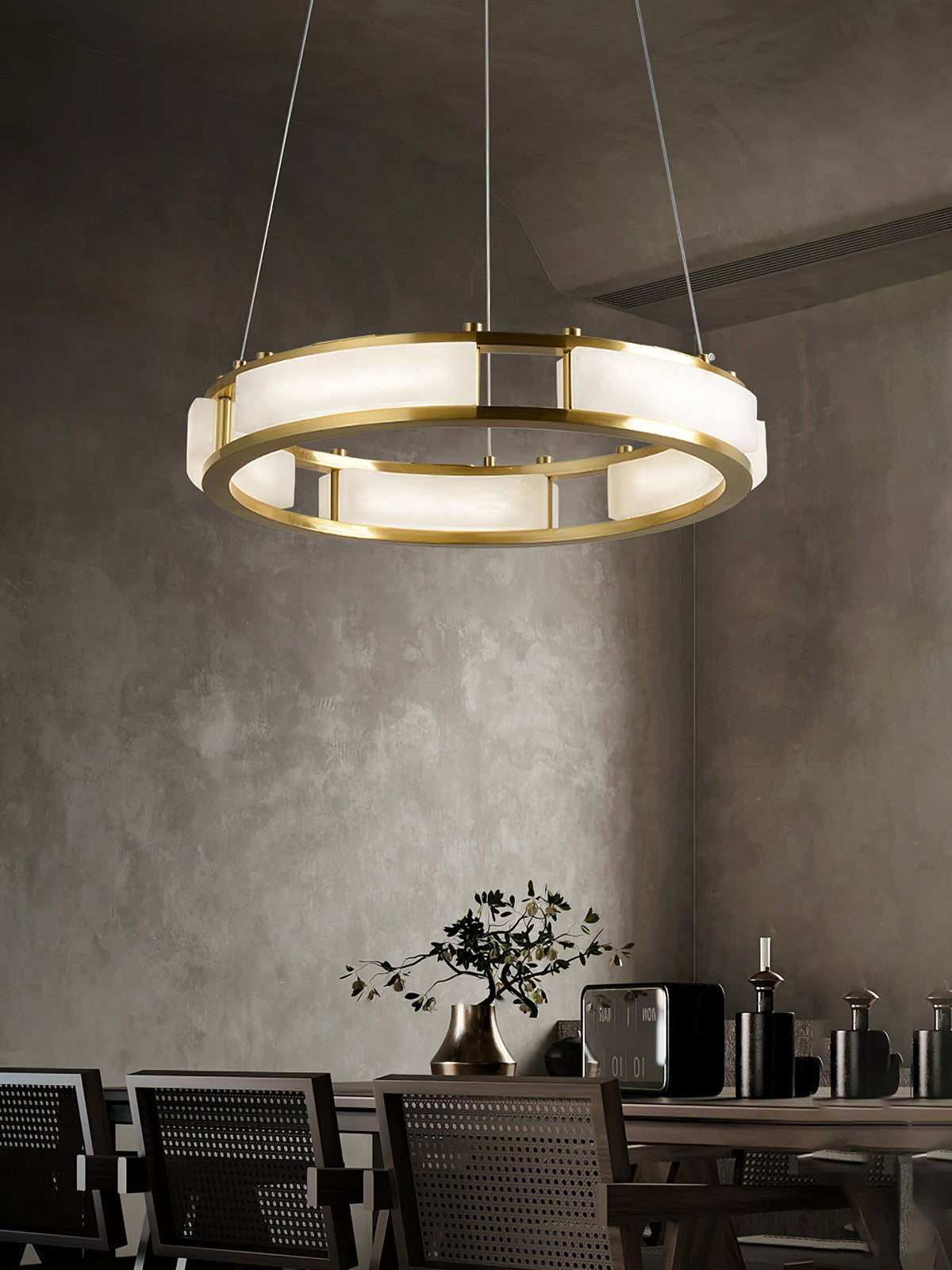 Round Qatar Alabaster Chandelier