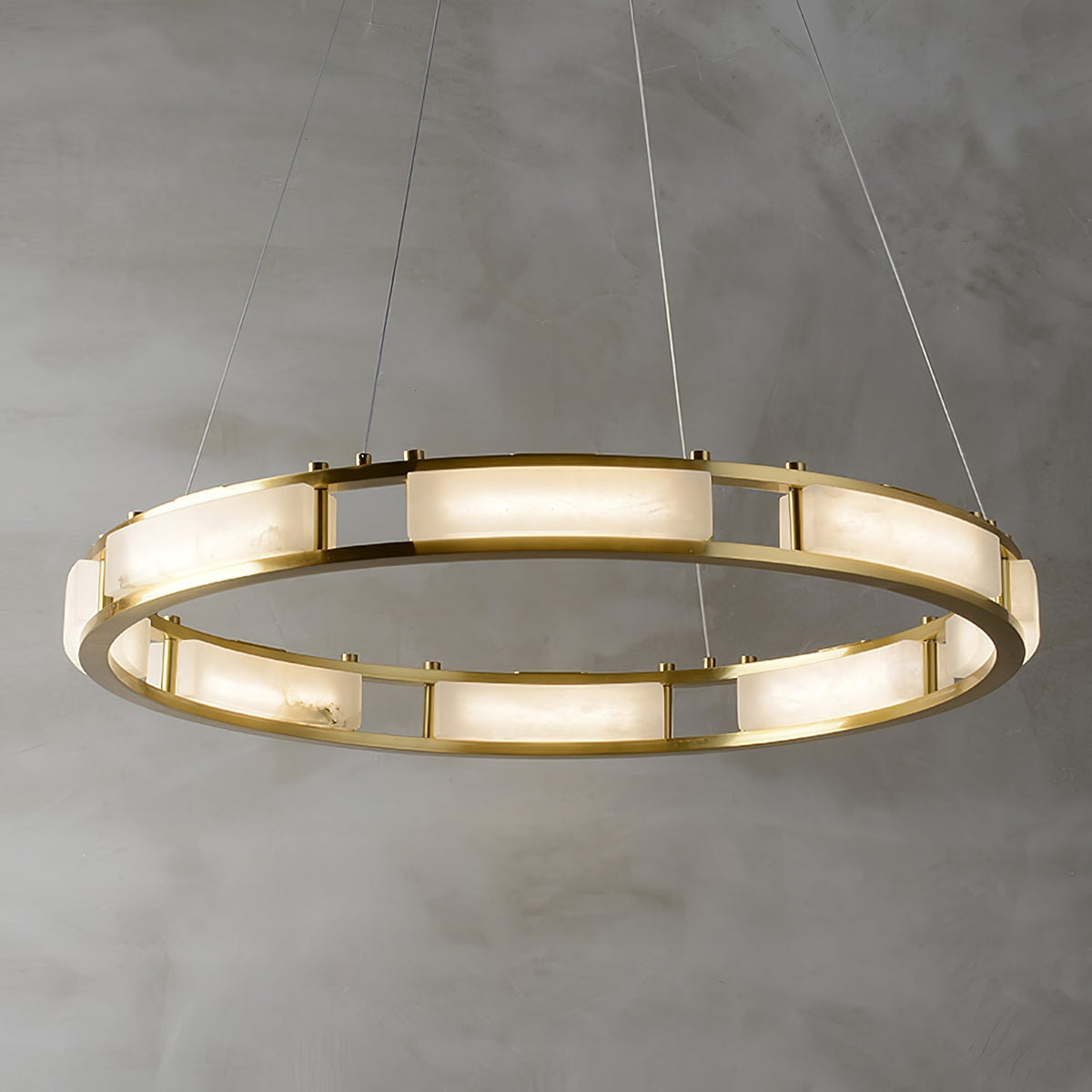 Round Qatar Alabaster Chandelier