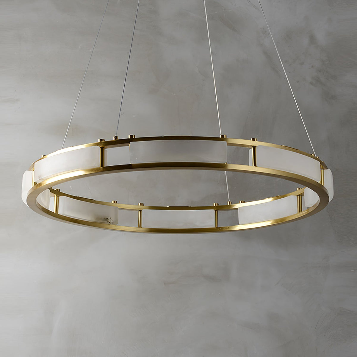 Round Qatar Alabaster Chandelier