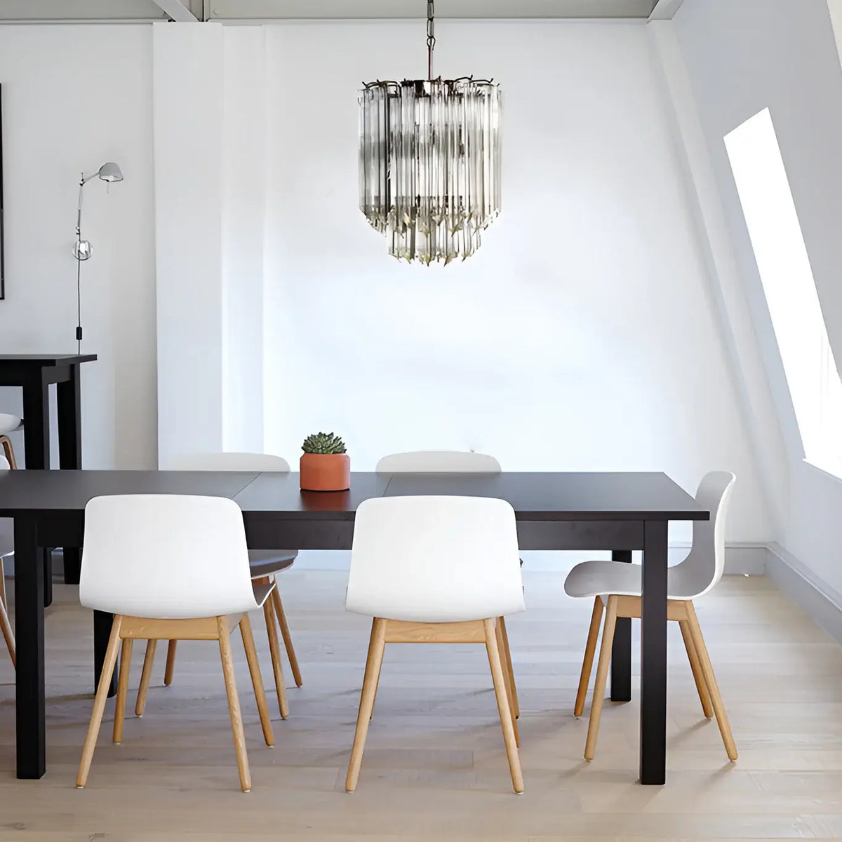 Quadriedri Murano Prisms Transparant Chandelier