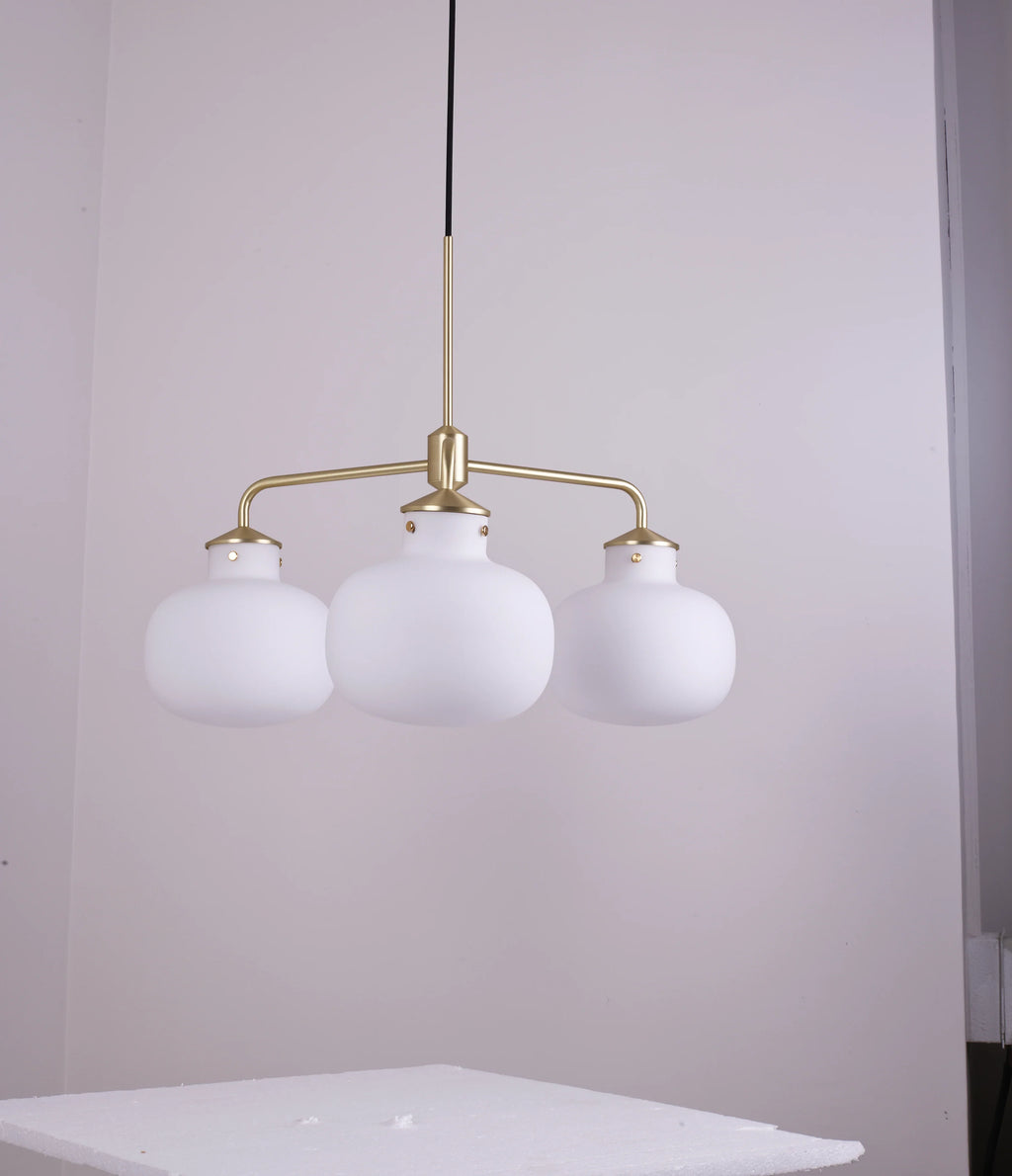 Modern Raito Opal Glass Chandelier