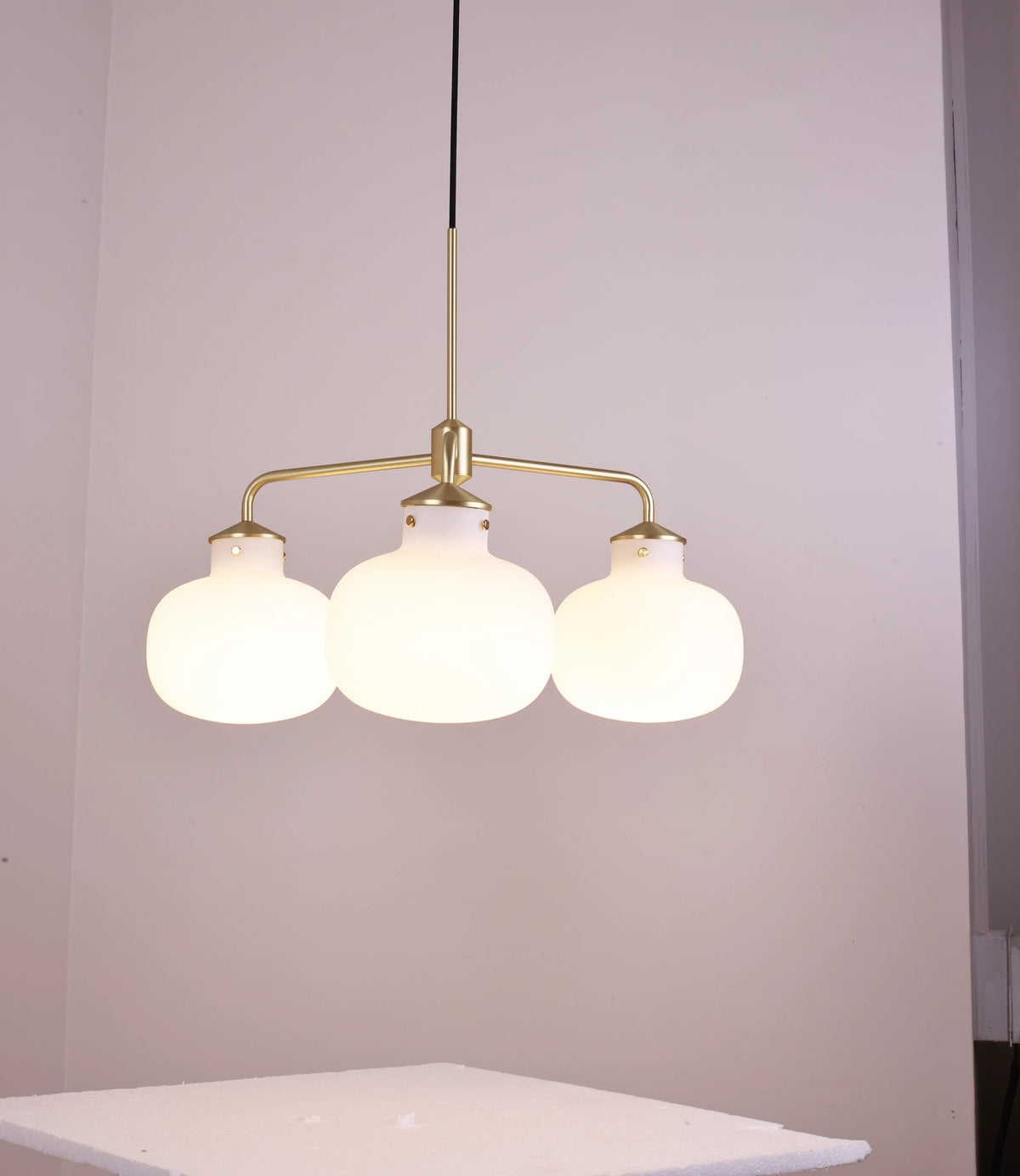Modern Raito Opal Glass Chandelier