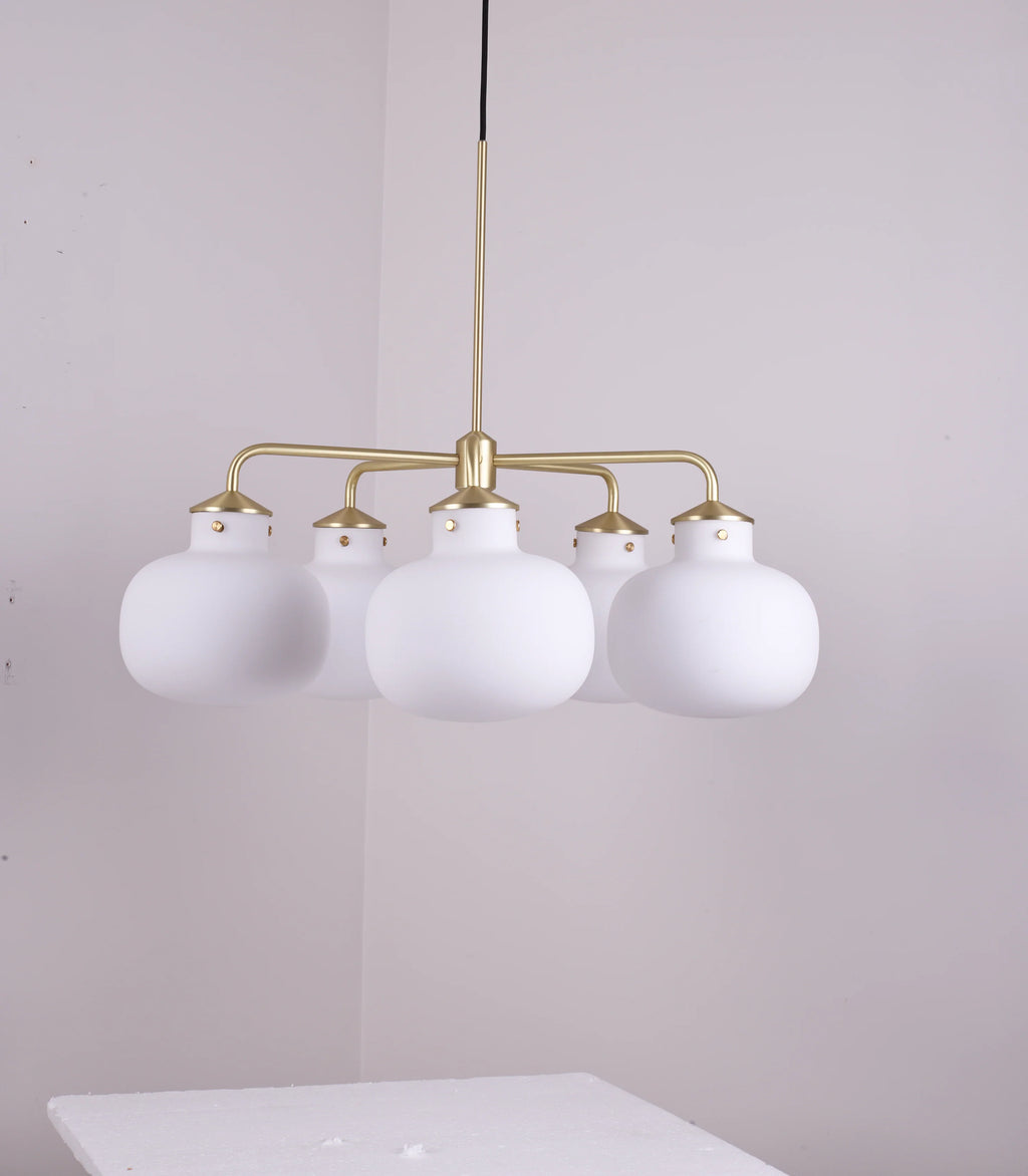 Modern Raito Opal Glass Chandelier