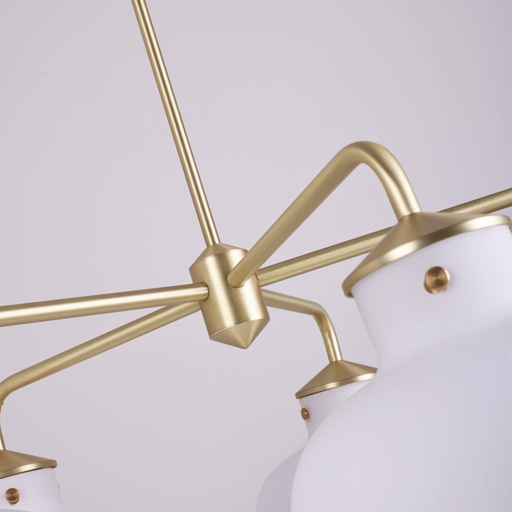 Modern Raito Opal Glass Chandelier